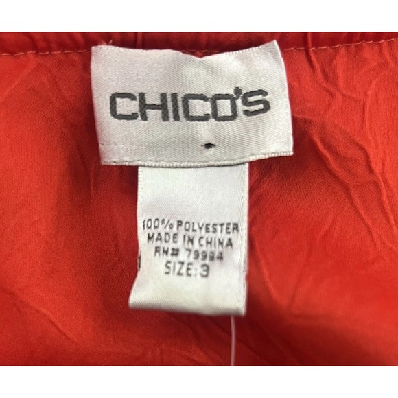 New Chico's Crinkle Luxe Rudy Ruffle Crinkle Jacket Women's 3 Tangerine Dream - Picture 8 of 11